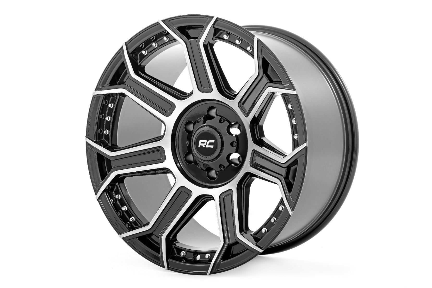 Rough Country 89 Series Wheel | One-Piece | Black Machined Gun Metal | 22x10 | 8x180 | -19mm
