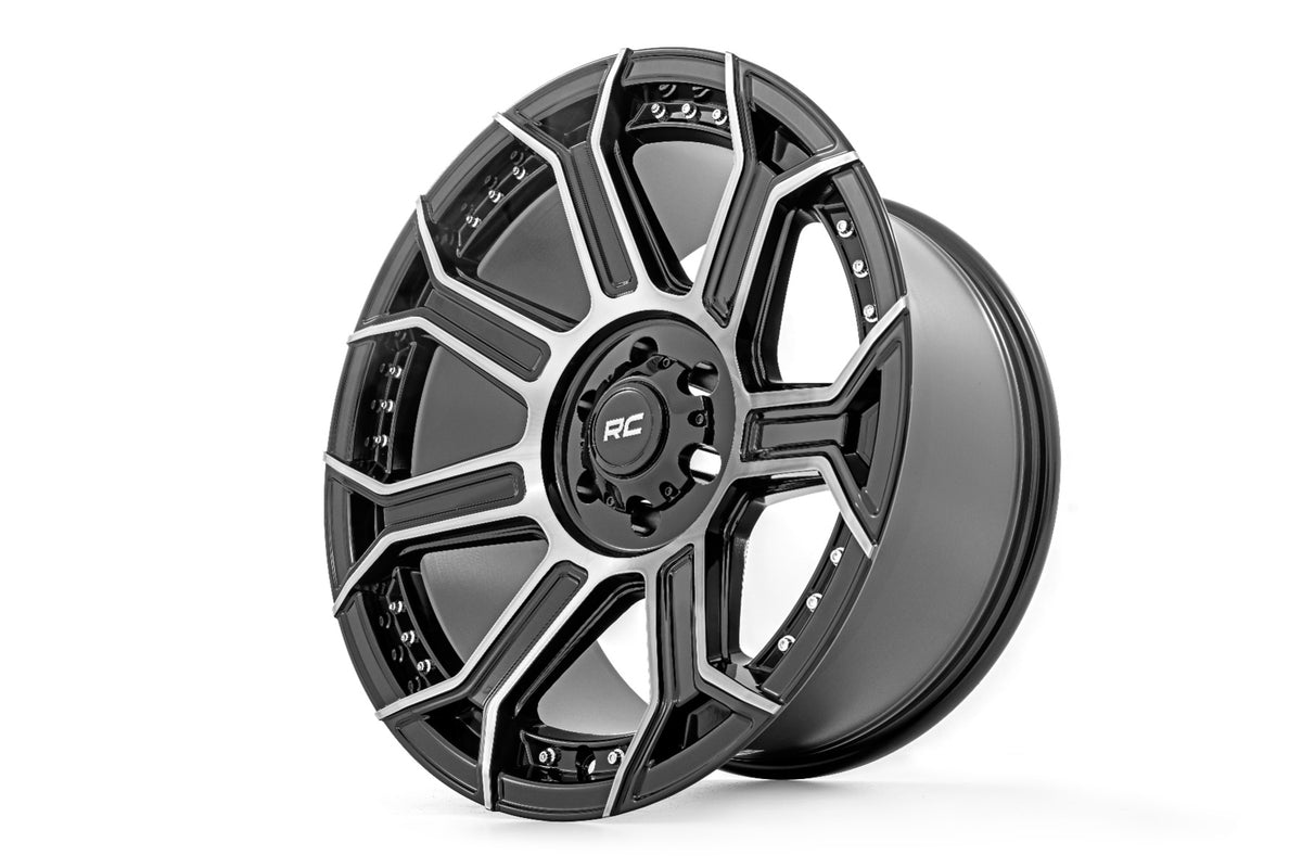 Rough Country 89 Series Wheel | One-Piece | Black Machined Gun Metal | 22x10 | 8x180 | -19mm