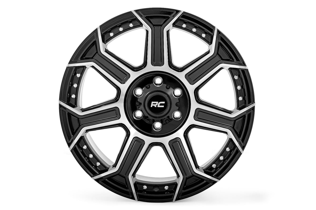 Rough Country 89 Series Wheel | One-Piece | Black Machined Gun Metal | 22x10 | 8x180 | -19mm
