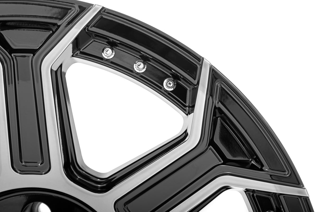 Rough Country 89 Series Wheel | One-Piece | Black Machined Gun Metal | 20x10 | 5x4.5 |  -19mm