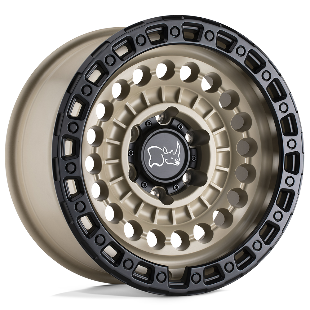 Black Rhino Hard Alloys Sentinel 17X8.5 8X165.1 -18MM Desert Sand W/ Black Ring