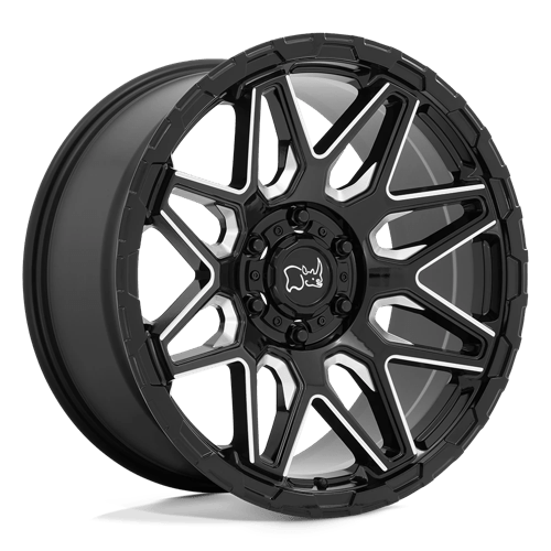 Black Rhino Hard Alloys Shockwave 20X9.5 6X135 +12MM Gloss Black W/ Milled Spokes