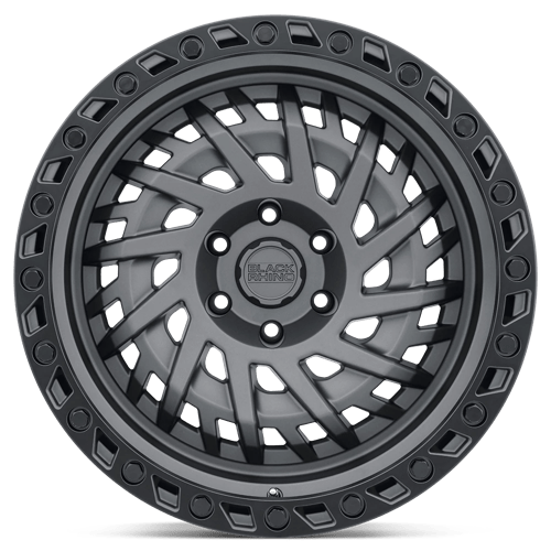 Black Rhino Hard Alloys Shredder 17X9 5X127 -18MM Matte Gunmetal W/ Black Ring
