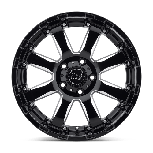 Black Rhino Hard Alloys Sierra 17X9 6X139.7 -12MM Gloss Black W/ Milled Spokes