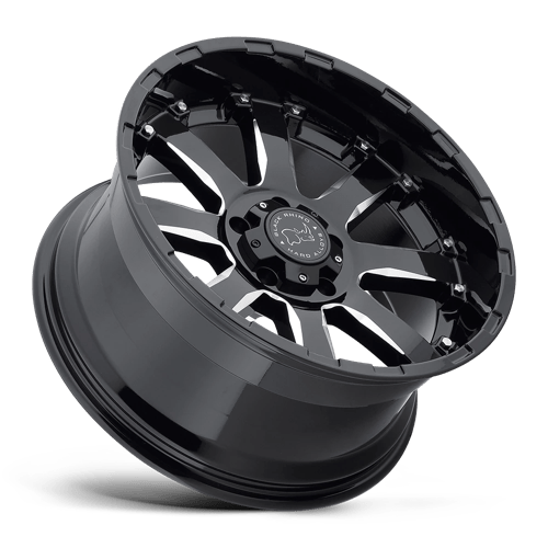 Black Rhino Hard Alloys Sierra 20X10 5X139.7 -12MM Gloss Black W/ Milled Spokes