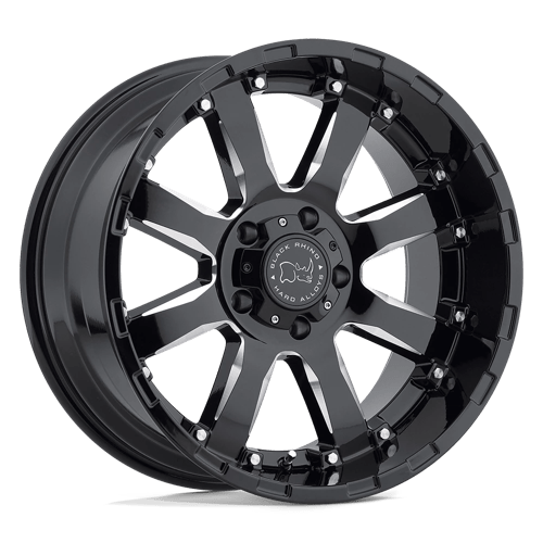 Black Rhino Hard Alloys Sierra 20X10 5X127 -23MM Gloss Black W/ Milled Spokes