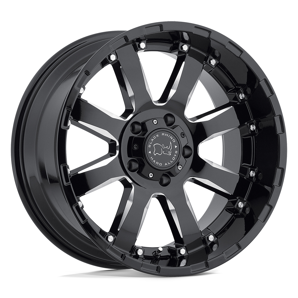 Black Rhino Hard Alloys Sierra 18X9 6X120 +12MM Gloss Black W/ Milled Spokes