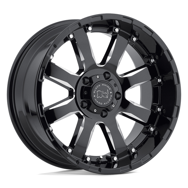 Black Rhino Hard Alloys Sierra 17X9 6X120 +12MM Gloss Black W/ Milled Spokes