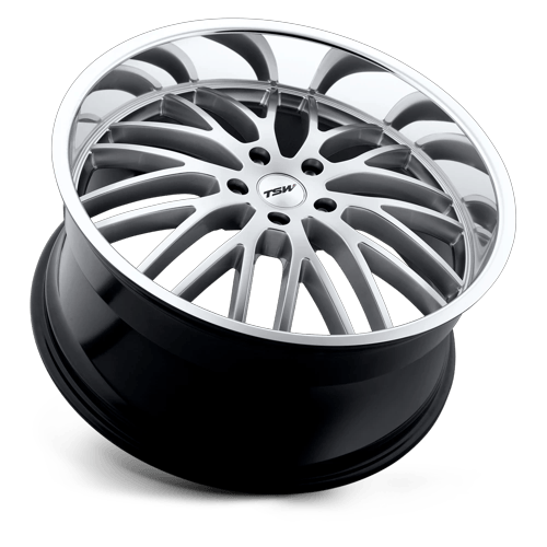 TSW Snetterton 17X8 5X120 +35MM Hyper Silver W/ Mirror Cut Lip