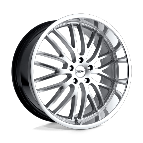 TSW Snetterton 19X8 5X112 +45MM Hyper Silver W/ Mirror Cut Lip