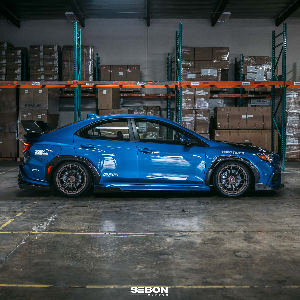 Seibon 2022 Subaru WRX MB-Style Carbon Fiber Side Skirts - SS22SBIMP-MB