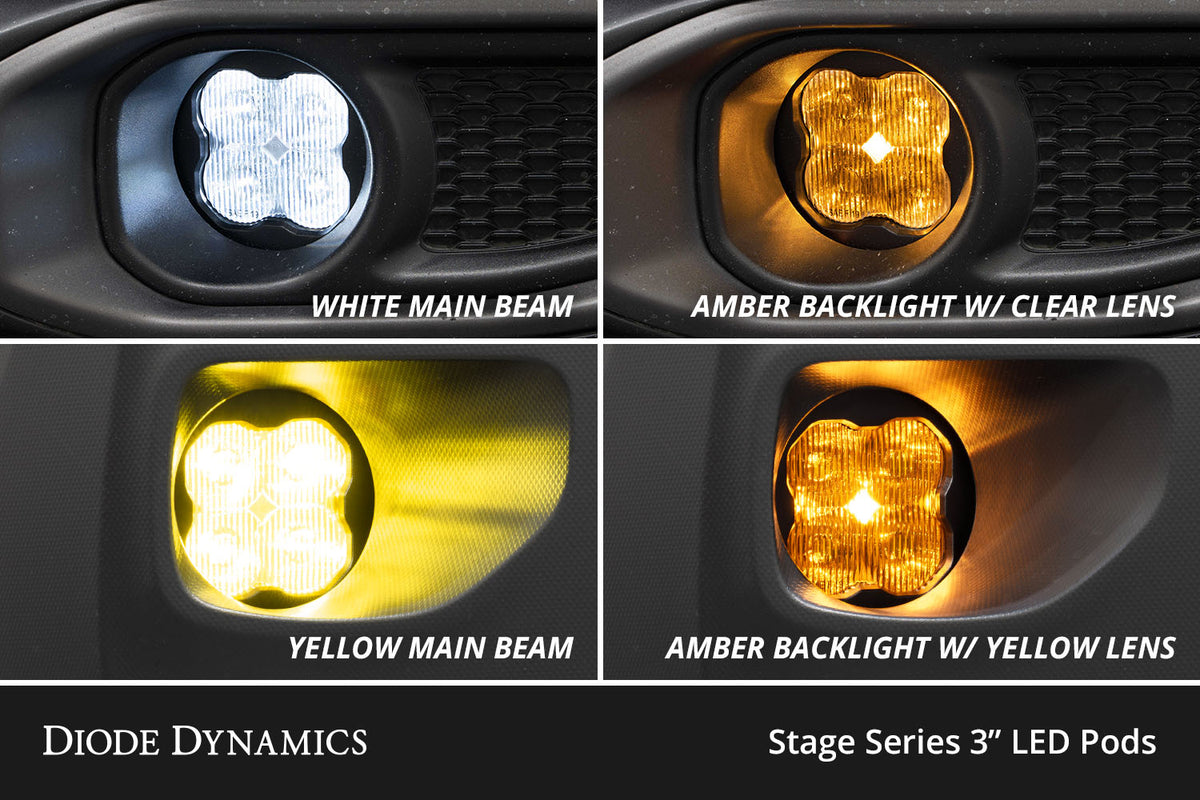 Diode Dynamics 02-08 Dodge Ram 1500/2500/3500 SS3 Fog Light Kit - Yellow Pro - DD8017 - DD8017