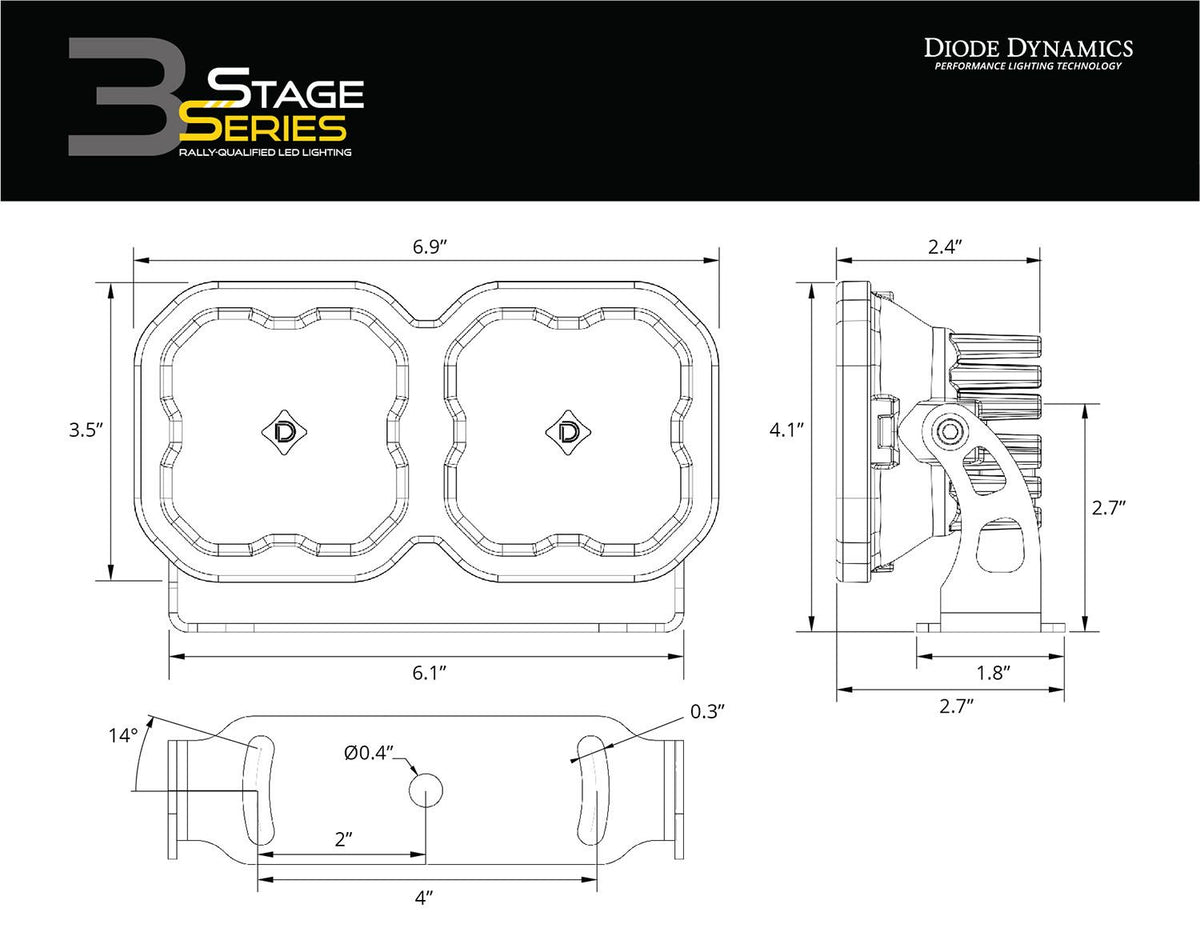 Diode Dynamics SS3 Dual-Pod Bracket Kit - DD6610
