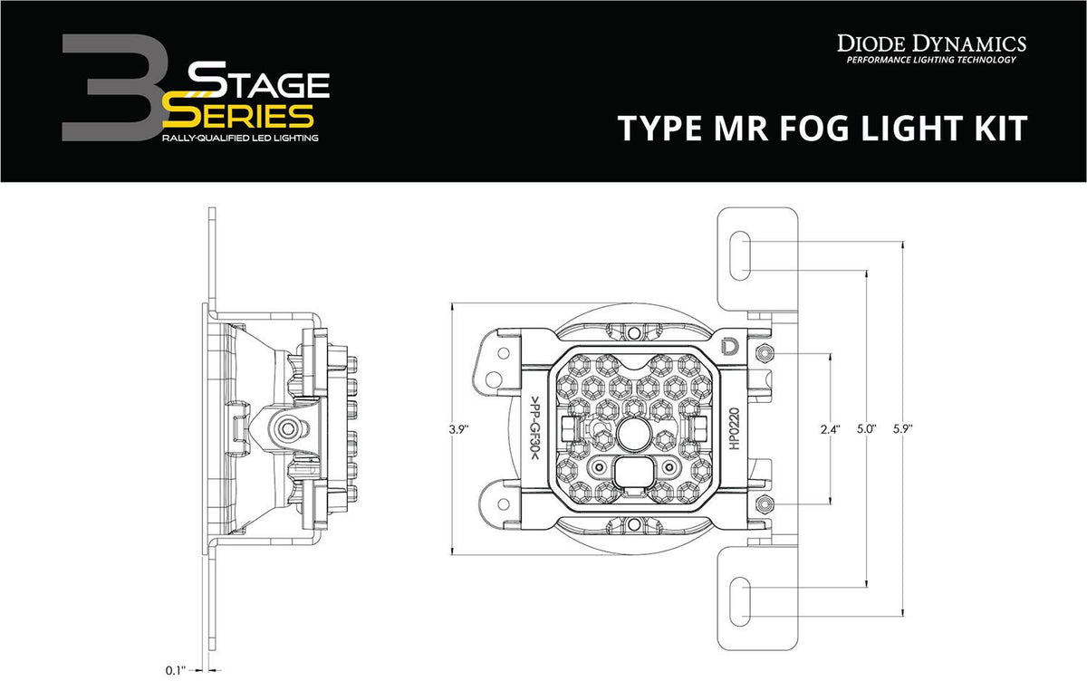 Diode Dynamics SS3 Max Type MR Kit ABL - Yellow SAE Fog - DD7058