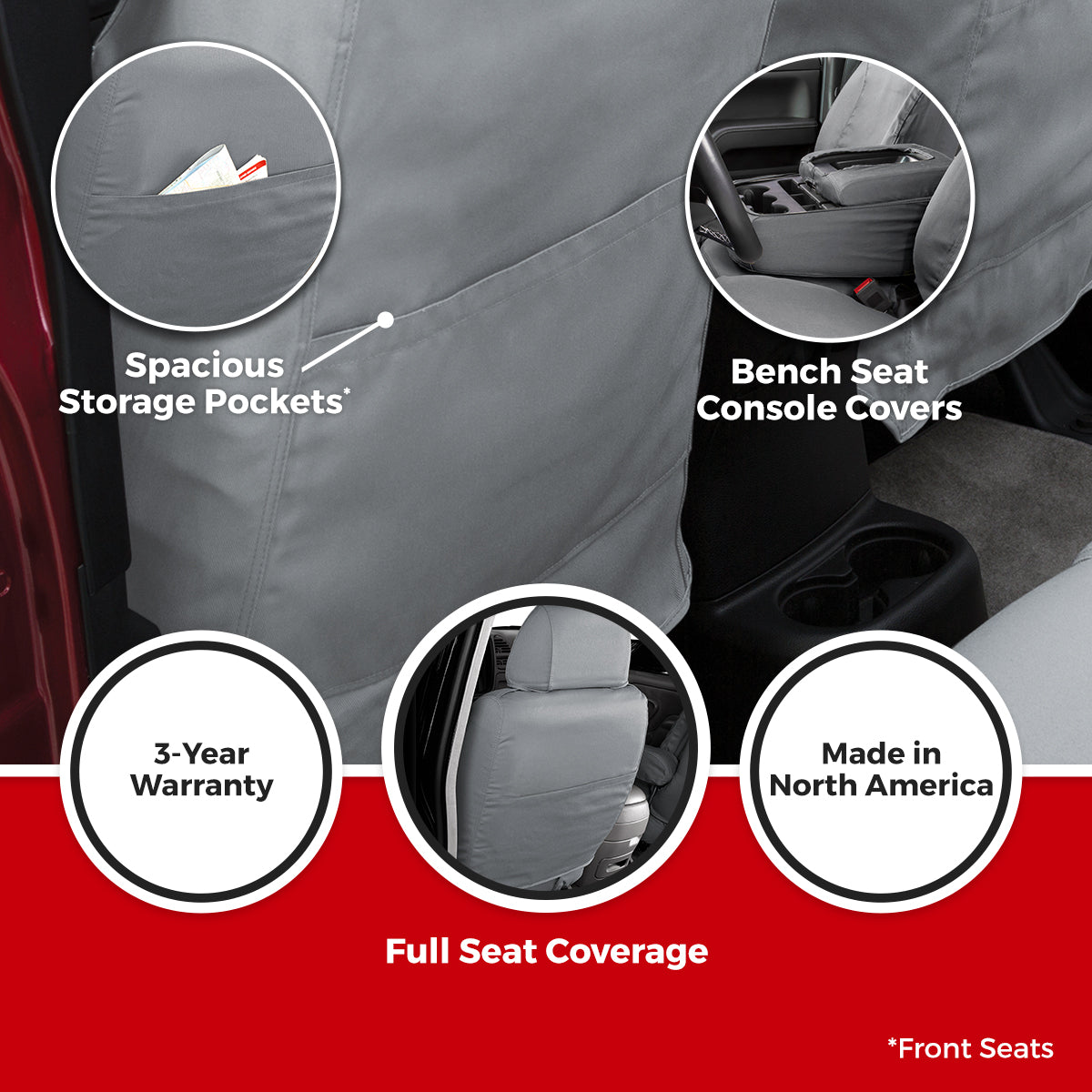 Covercraft 2024 Ford Expedition Endura Waterproof SeatSaver Custom 2nd Row Seat Covers - Grey - SS8556WFGY