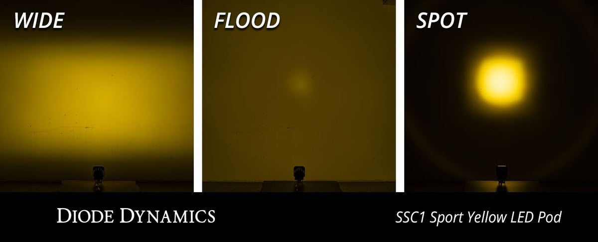 Diode Dynamics Stage Series C1 LED Pod Sport - Yellow Wide Standard ABL Each - DD6443S