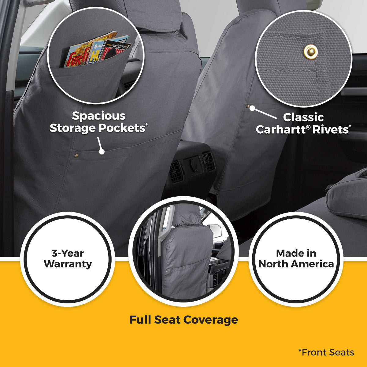Covercraft 22 Buick Encore/ Carhartt SeatSaver Custom Second Row Seat Covers - Gravel - SSC7572CAGY