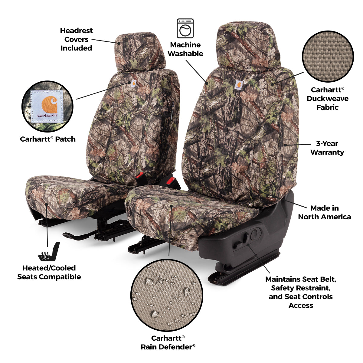 Covercraft 04-08 Dodge Ram Carhartt Camo SeatSaver Custom Second Row Seat Covers - Mossy Oak - SSC7366CAMB