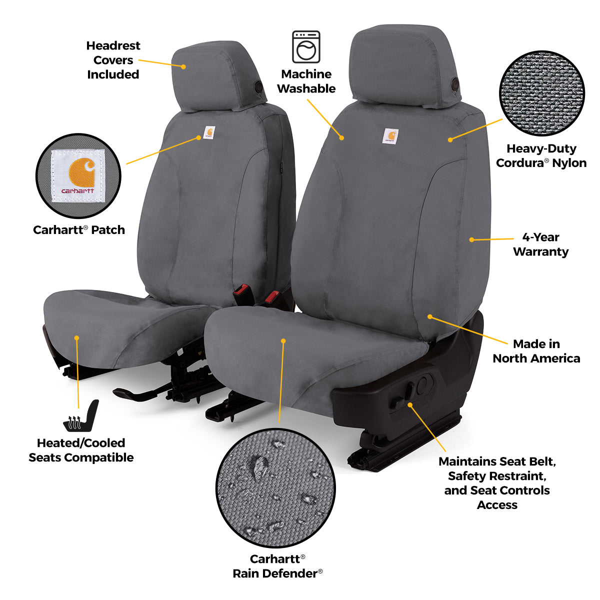 Covercraft 21-25 Ford F-150 XL/XLT/STX All Cabs Carhartt Super Dux Seat Covers - - SSC3498COGY