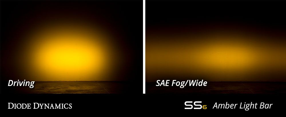 Diode Dynamics 6 In LED Light Bar Single Row Straight SS6 - Amber Wide Light Bar (Pair) - DD5044P