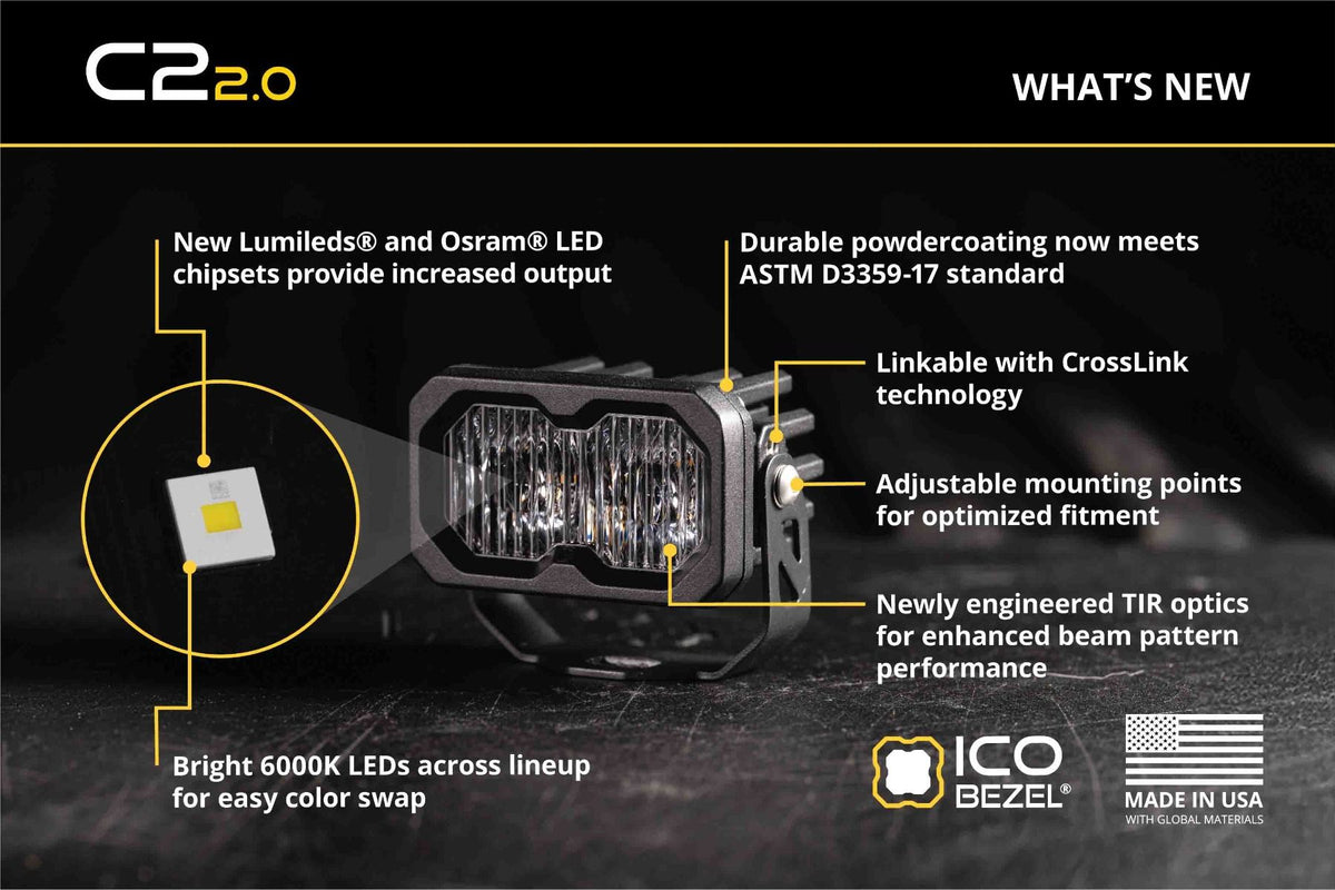 Diode Dynamics C2 2.0 Max Yellow SAE Fog/Wide Standard ABL (Single) - DD8241S