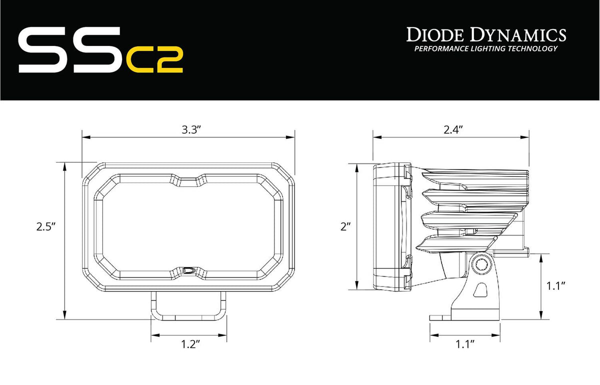 Diode Dynamics Stage Series 2 In LED Pod Sport - White Spot Standard ABL (Pair) - DD6398P by Diode Dynamics - installed view
