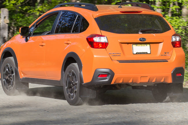 Rally Armor 13-17 Subaru Crosstrek XV Black UR Mud Flap w/ Red Logo - MF26-UR-BLK/RD