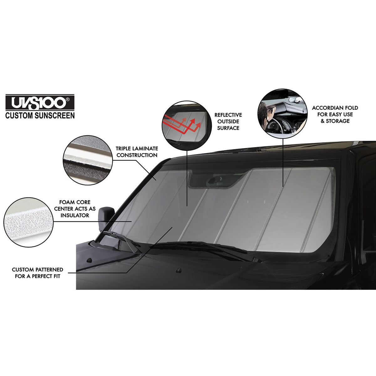 Covercraft 24-26 Hyundai Santa Fe UVS100 Custom Sunscreen - Silver - UV11946SV