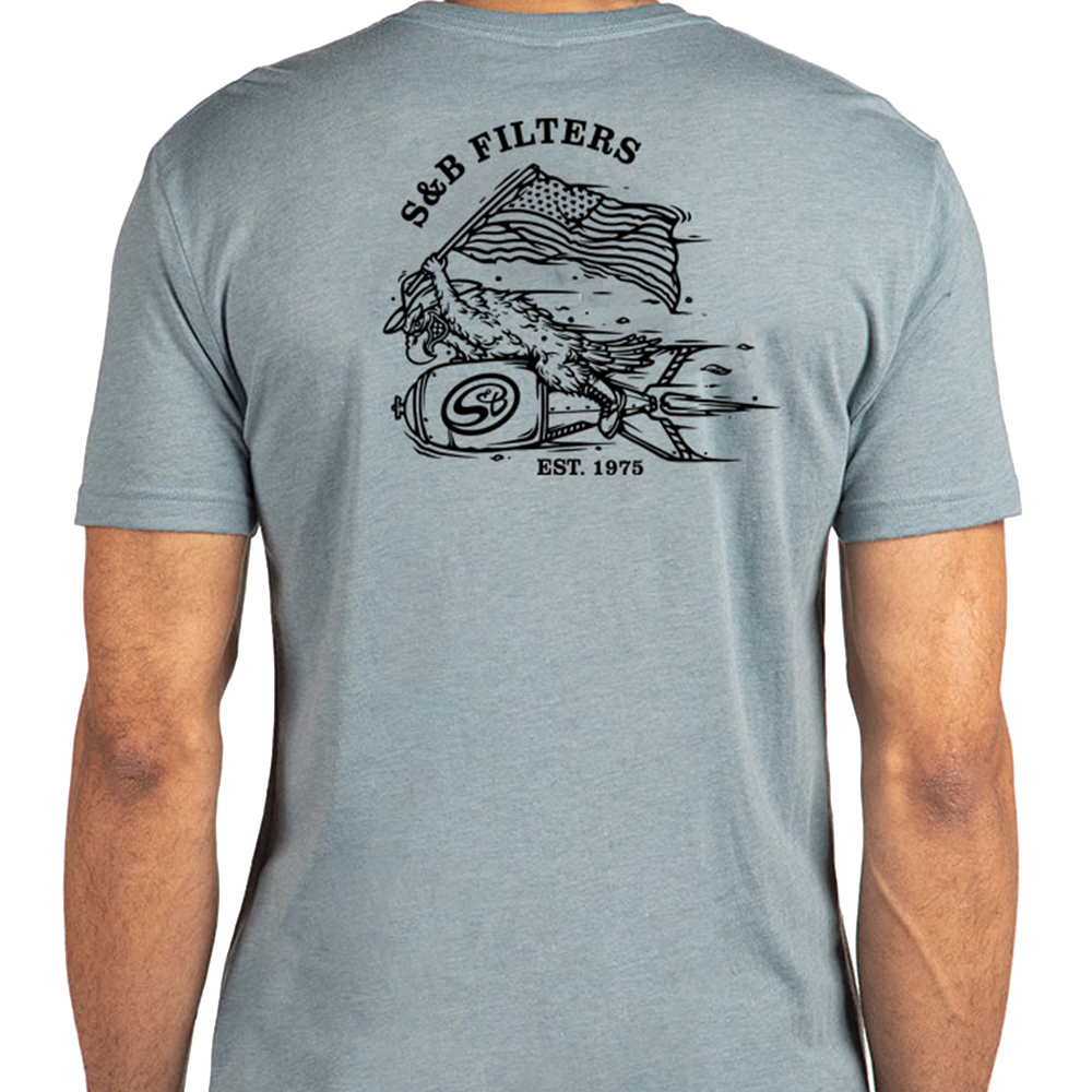 S&amp;B Eagle Shirt - Stonewash Denim - AM0659-00-S