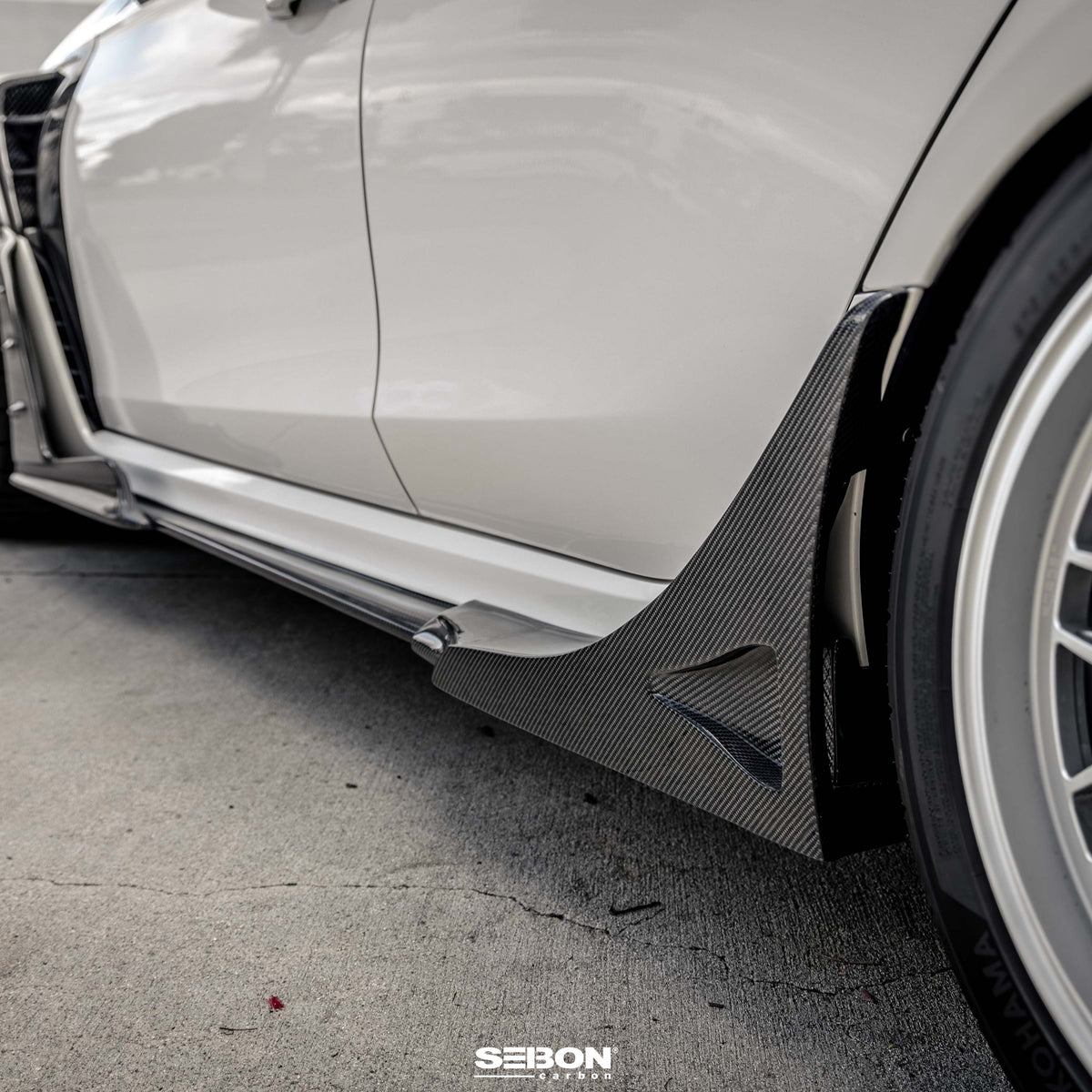 Seibon 23-25 Honda Civic Type-R MB-Style Carbon Fiber Rear Side Skirt Extensions - SX23HDCVR-MB-R