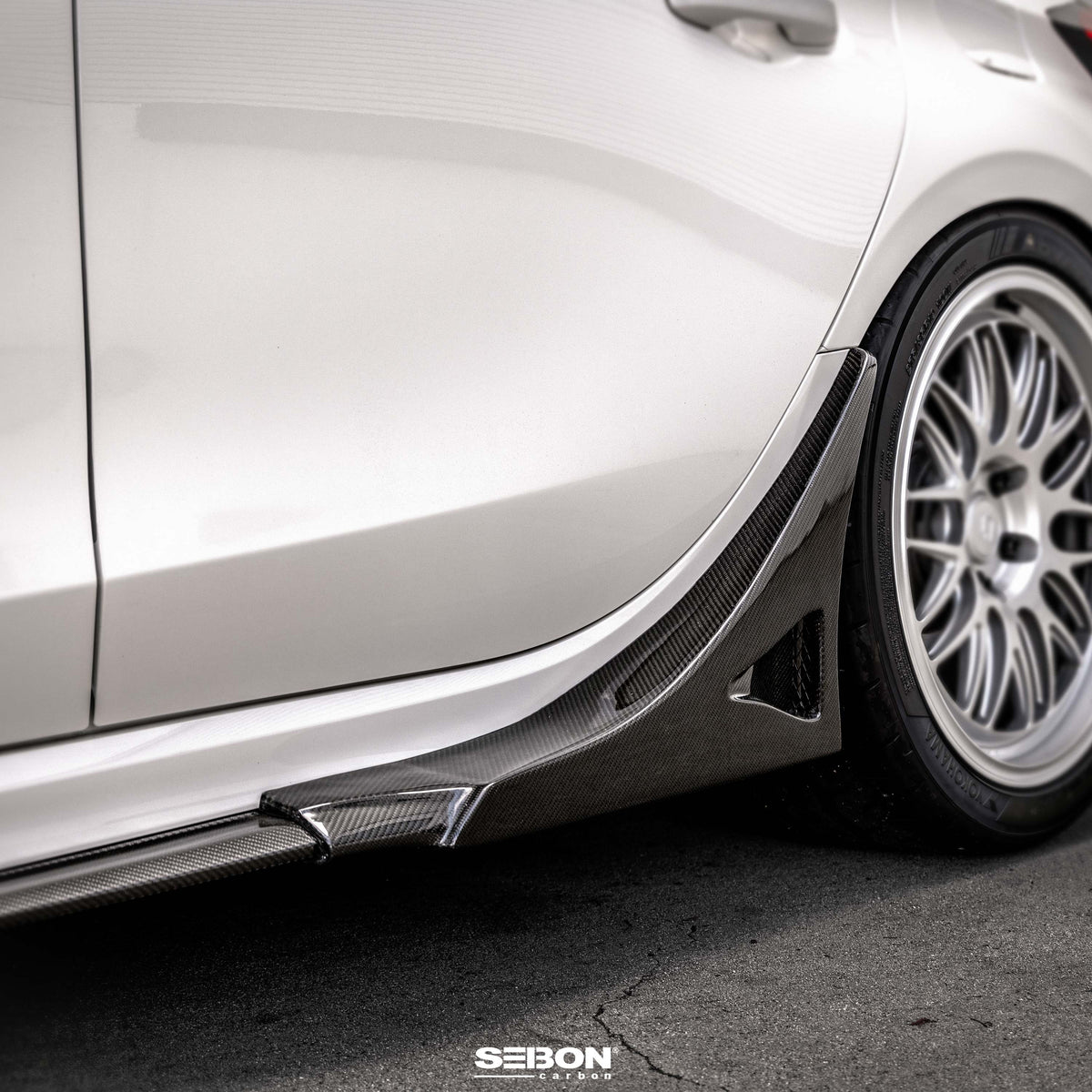 Seibon 23-25 Honda Civic Type-R MB-Style Carbon Fiber Rear Side Skirt Extensions - SX23HDCVR-MB-R