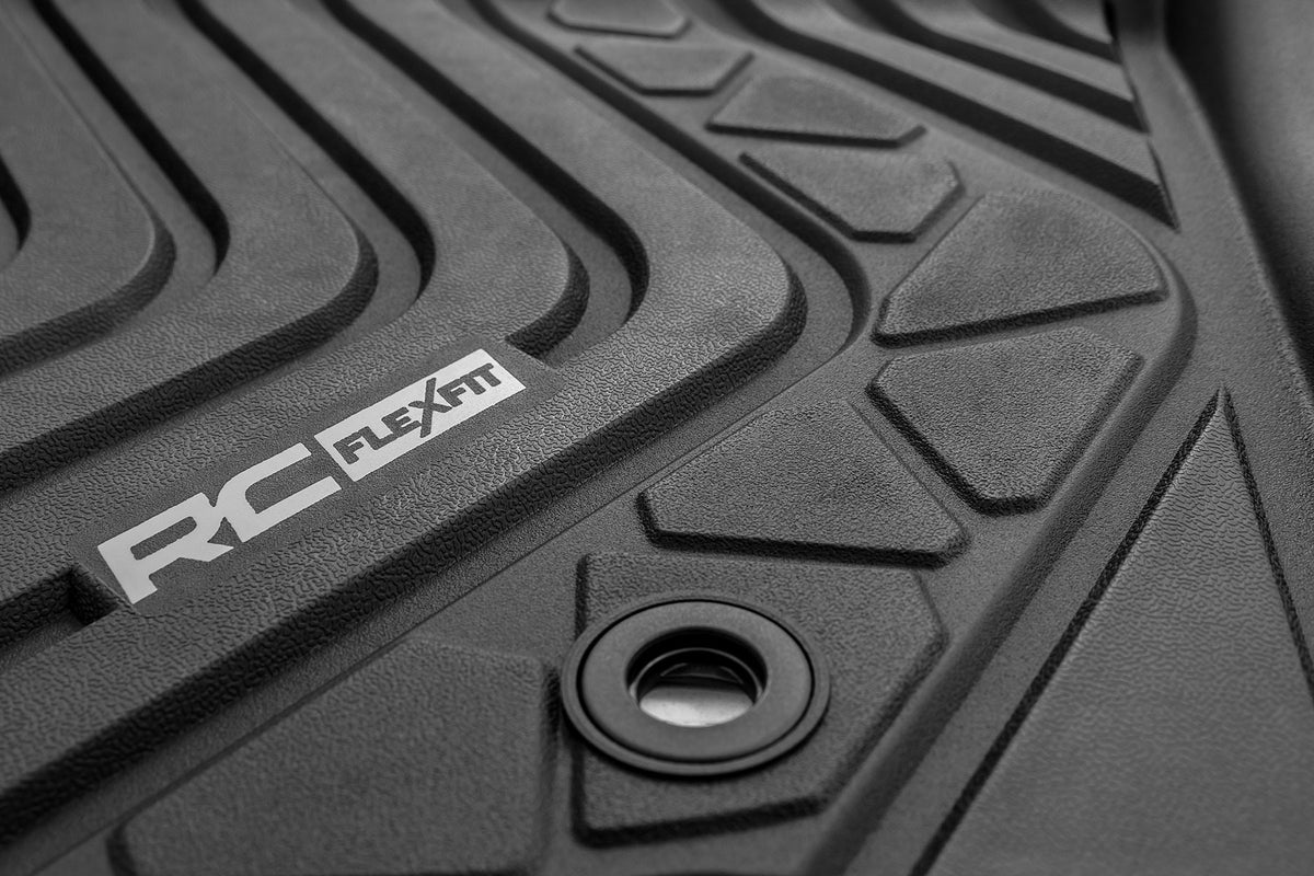 Rough Country - Flex-Fit Floor Mats - Front - Toyota Tacoma 2WD/4WD (2016-2023) - FF-7121 for 2016-2023 Toyota Tacoma - angle