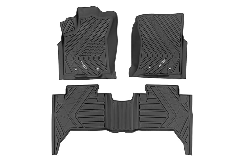 Rough Country - Flex-Fit Floor Mats - First & Second Row - Toyota Tacoma 2WD/4WD (2016-2023) - FF-71216