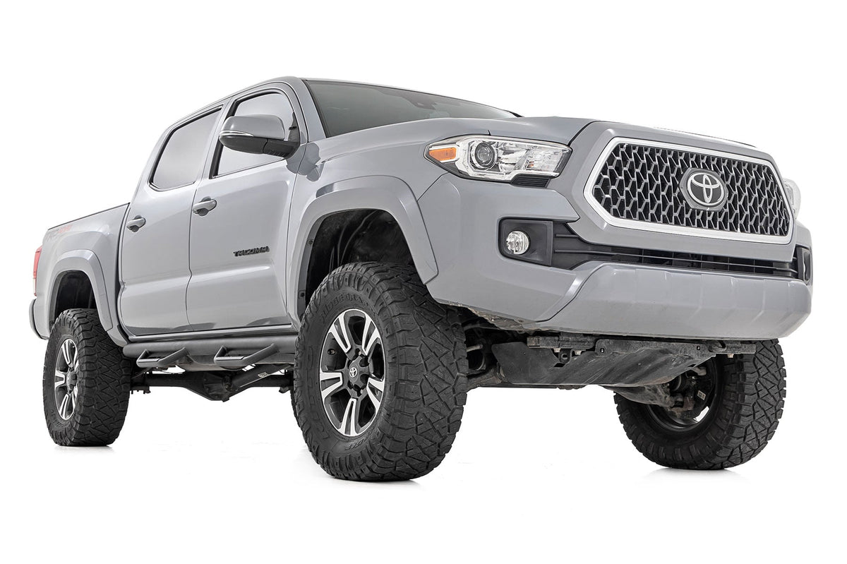 Rough Country - Nerf Steps - Cab Length - Crew Cab - 5' Bed - Toyota Tacoma 2WD/4WD (05-23) - RCT0580CCB for 2005-2023 Toyota