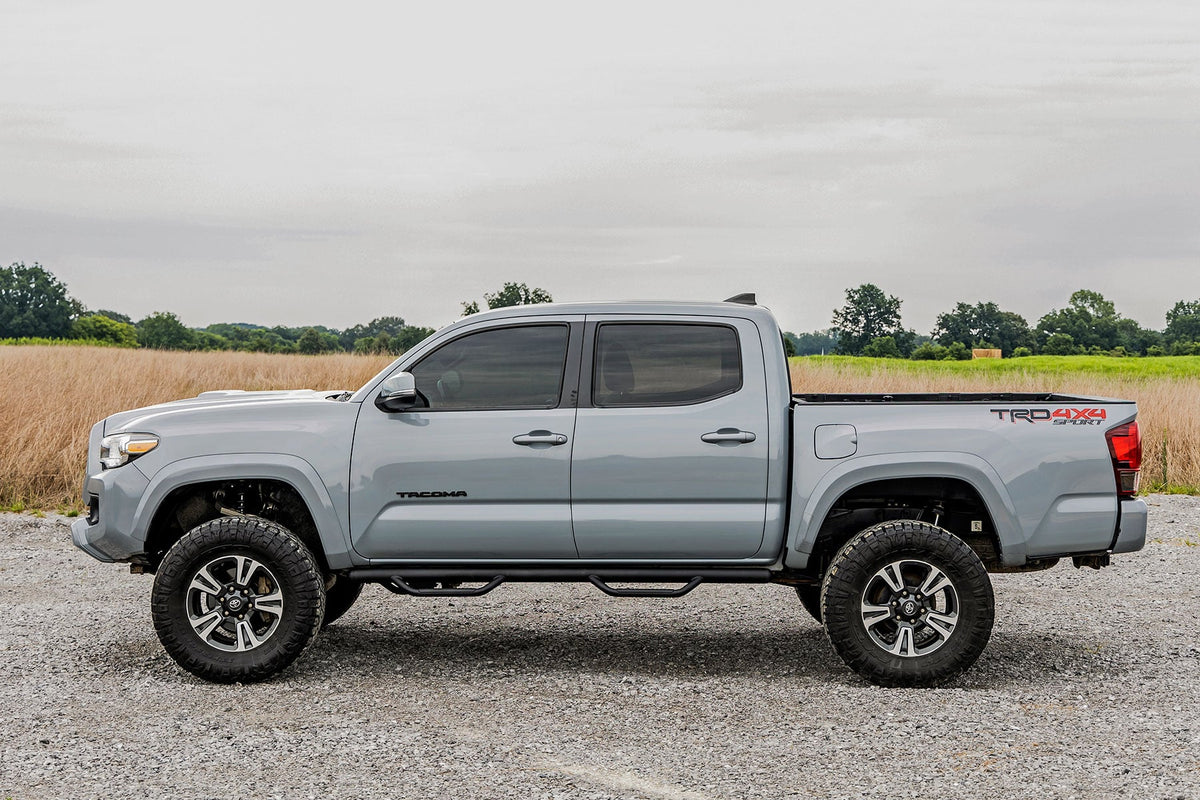 Rough Country - Nerf Steps - Cab Length - Crew Cab - 5' Bed - Toyota Tacoma 2WD/4WD (05-23) - RCT0580CCB for 2005-2023 Toyota