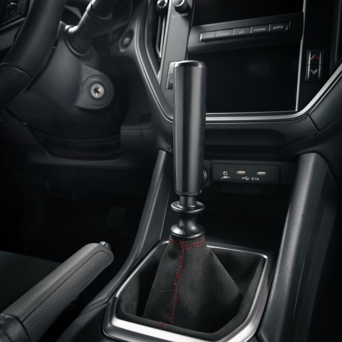 GrimmSpeed Tallboy Shift Knob Aluminum Red - M12x1.25 - GRM380008