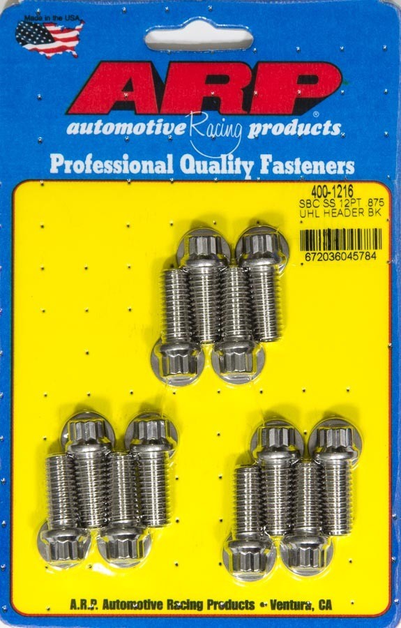 ARP Chevrolet Small Block SS 12pt .875in UHL Header Bolt Kit - Polished - 400-1216