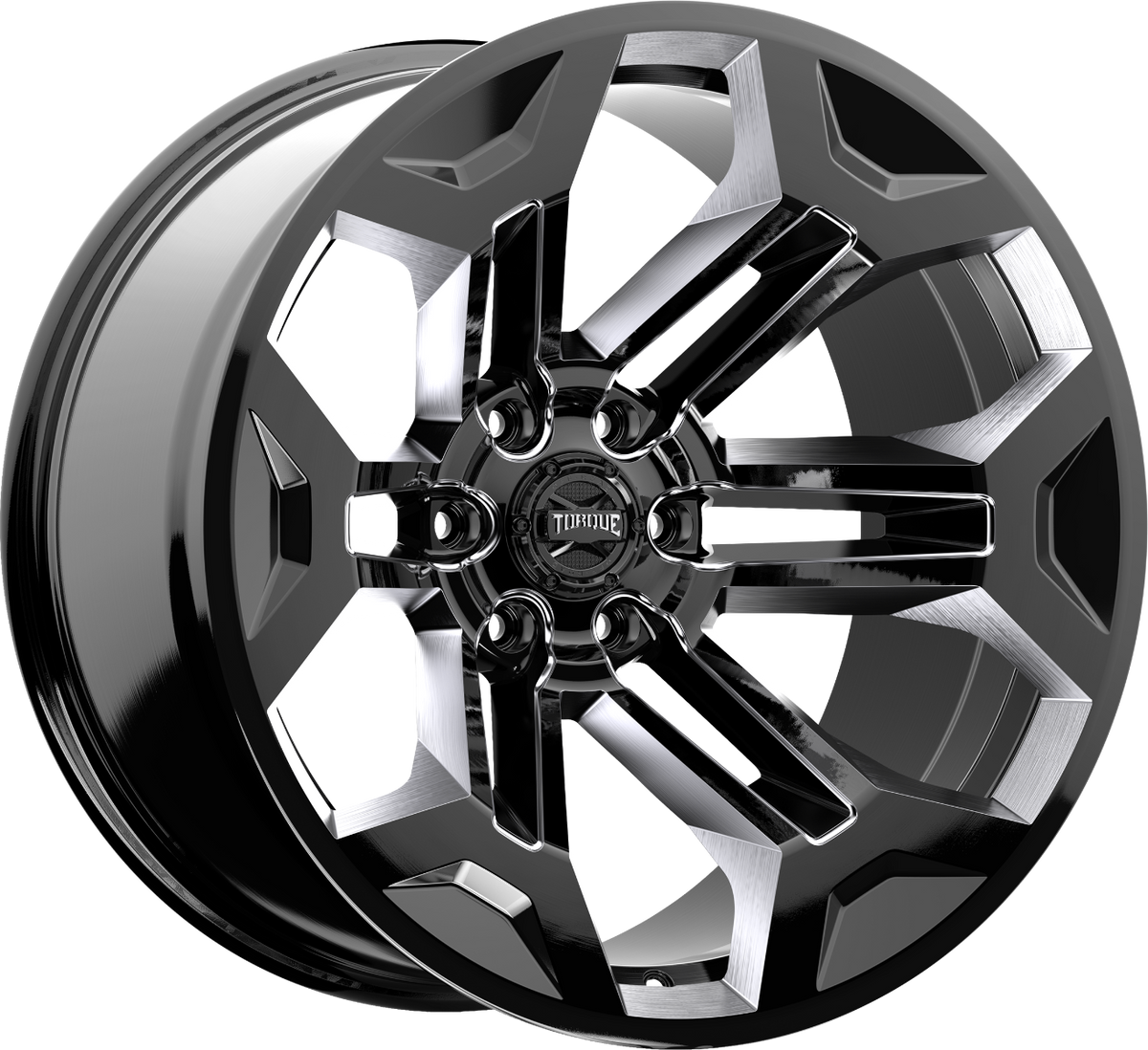 Rough Country - Torque Pulse/Gloss Black/20x9/6x5.5/-12mm - TW405C-20908333-12 by Rough Country - angle view
