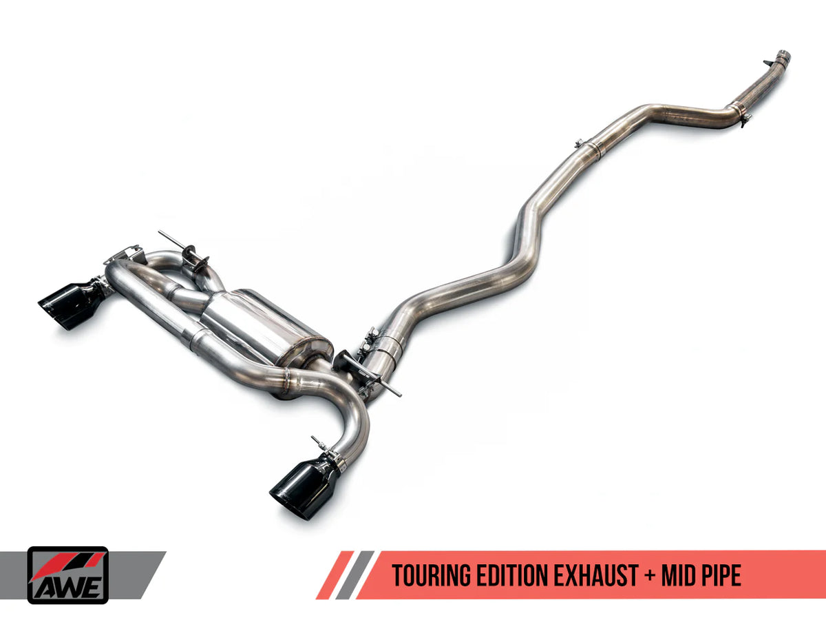 AWE Tuning BMW F22 M235i / M240i Touring Edition Axle-Back Exhaust - Diamond Black Tips (90mm)