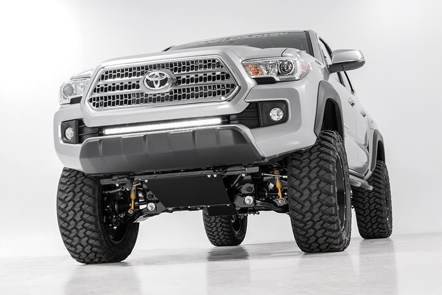 Rough Country - LED Light Kit - Lower Grille Mount - 30" Black Single Row - White DRL - Toyota Tacoma (16-23) - 70619BLDRL fo