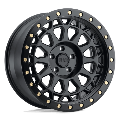 Black Rhino Hard Alloys Primm 20X9.5 5X127 +0MM Matte Black W/ Brass Bolts