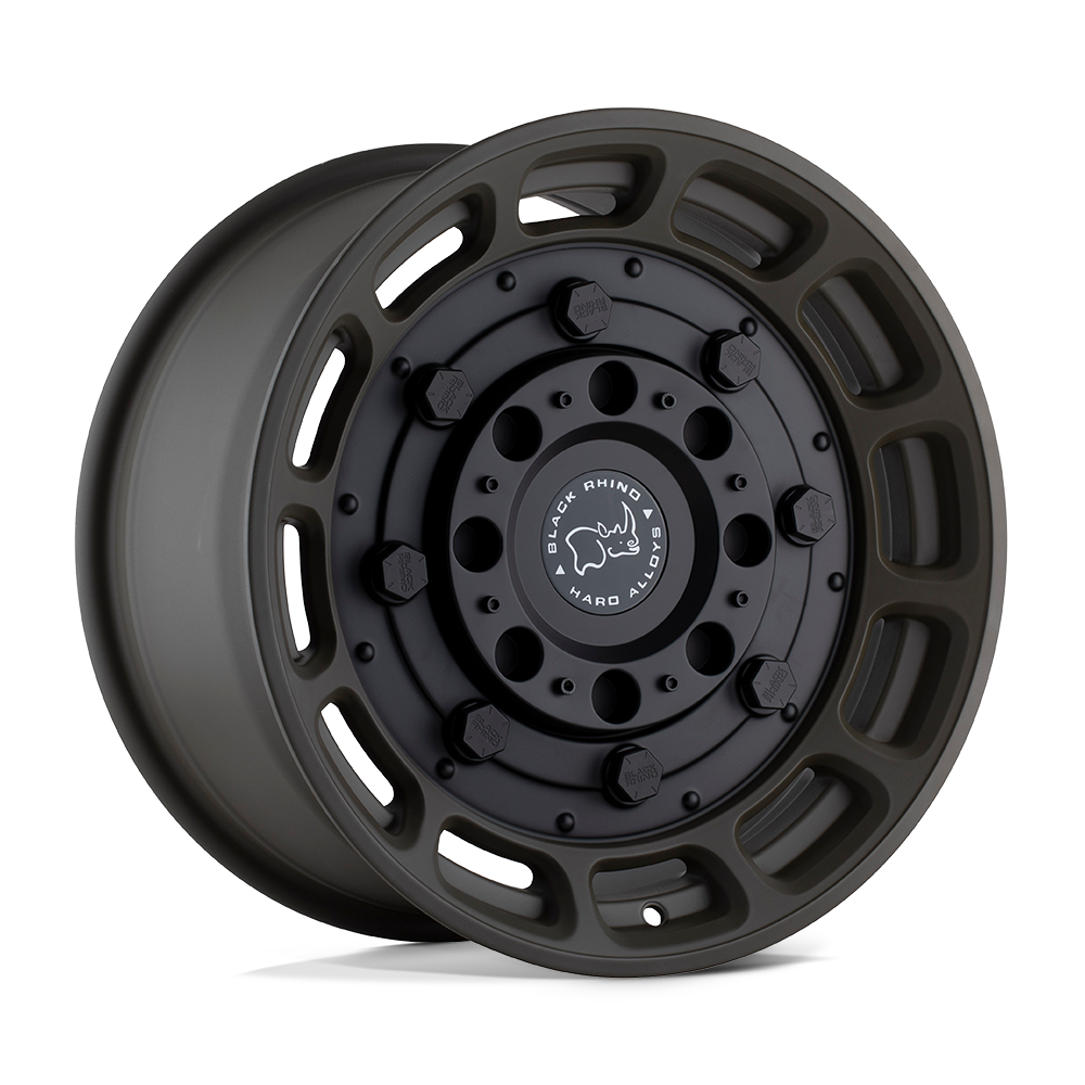 Black Rhino Hard Alloys Warthog 20X9.5 5X127 +2MM Matte Od Green W/ Black Center
