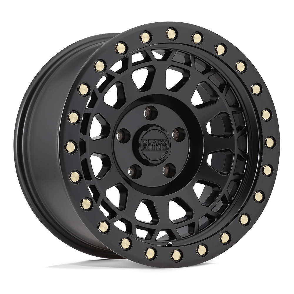 Black Rhino Hard Alloys Primm 18X9.5 6X139.7 +12MM Matte Black W/ Brass Bolts