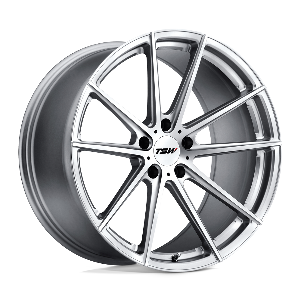 TSW Bathurst 20X10.5 5X114.3 +25MM Silver W/ Mirror Cut Face