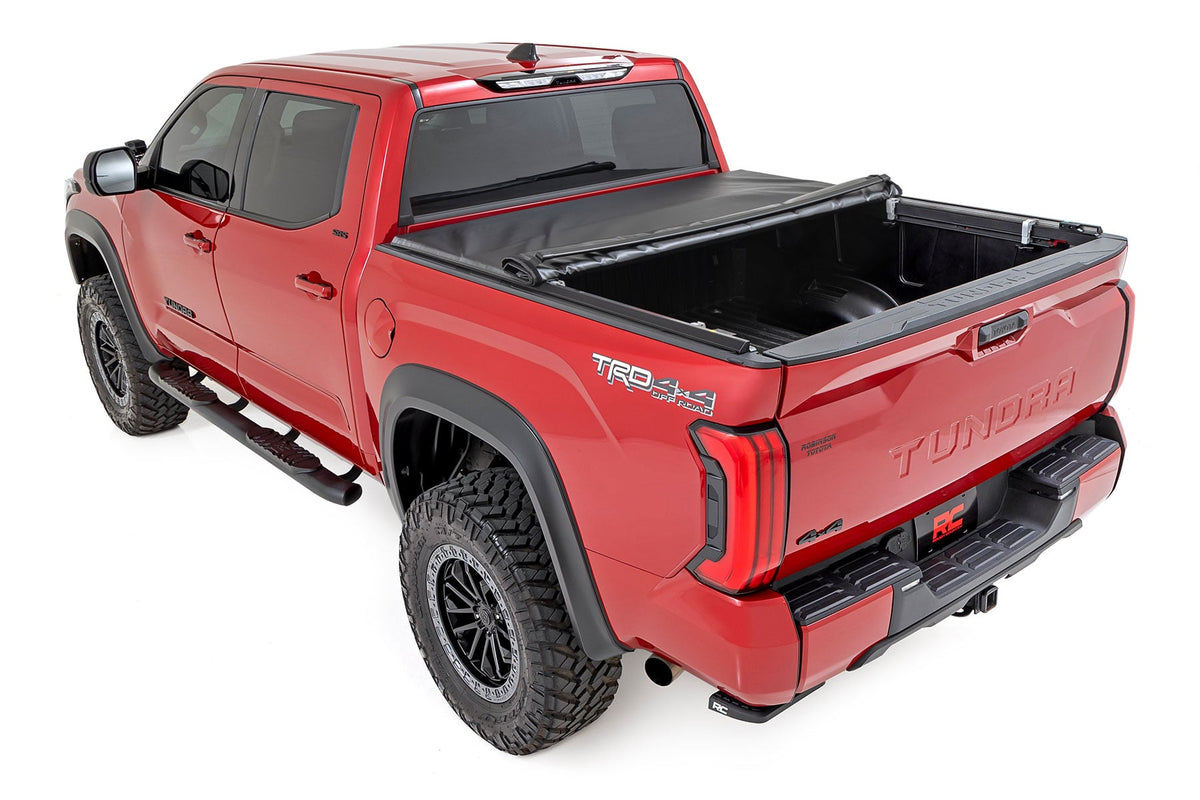 Rough Country - Soft Roll Up Bed Cover - 6'7" Bed - Toyota Tundra 2WD/4WD (2022-2025) - 42419650 for 2022-2024 Toyota Tundra 