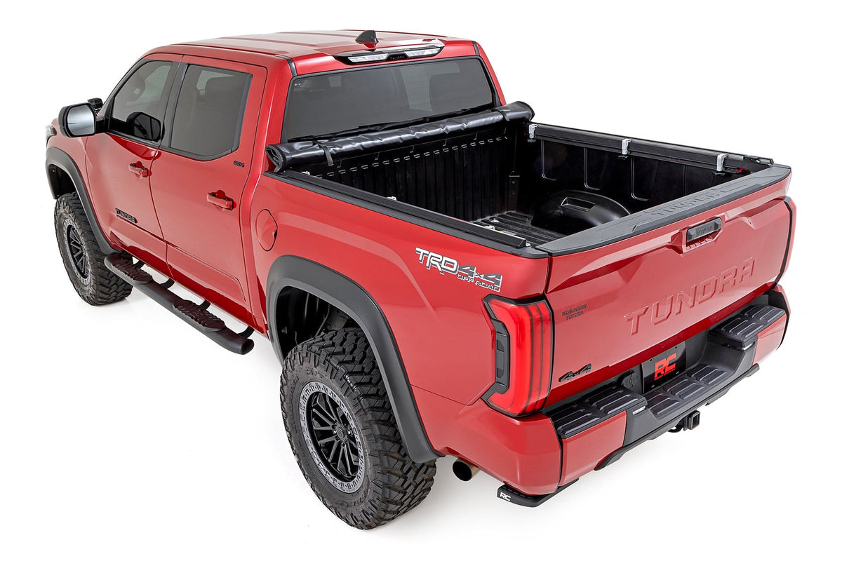 Rough Country - Soft Roll Up Bed Cover - 5'7" Bed - Toyota Tundra 2WD/4WD (2022-2025) - 42619550 for 2022-2024 Toyota Tundra 