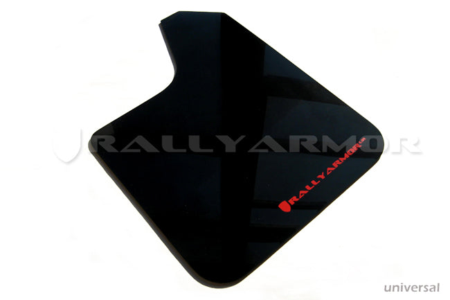 Rally Armor Universal Fit (No Hardware) Black UR Mud Flap w/ Grey Logo - MF12-UR-BLK/GRY