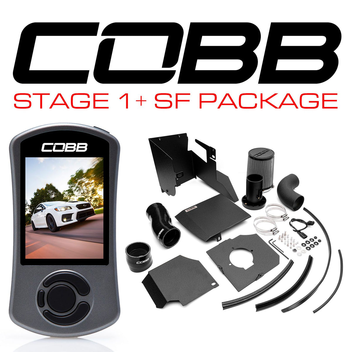 Cobb 18-21 Subaru WRX Stage 1+ CAN Flex Fuel Power Package - SF Intake - SUB0041W1P-2FF