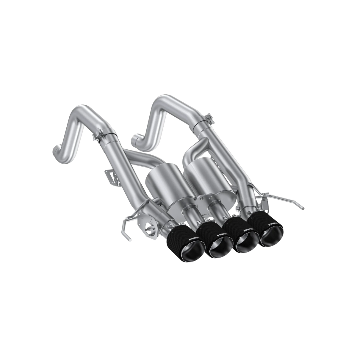 MBRP 14-19 Chevrolet Corvette 6.2L 3in Axle-Back Muffler Bypass Quad Exit Black Tips - S7008324BT