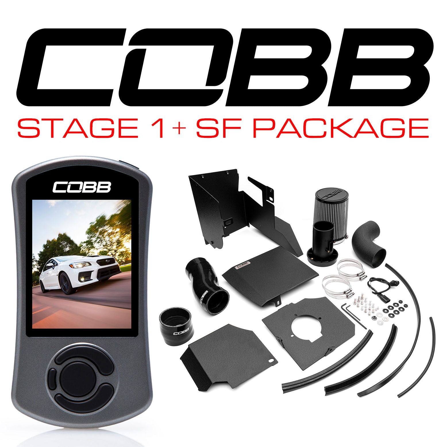 Cobb 15-17 Subaru WRX Stage 1+ CAN Flex Fuel Power Package - SF Intake - SUB0041W1P-1FF